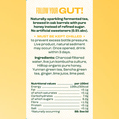 ZINGY GINGER & LIME Jun Kombucha