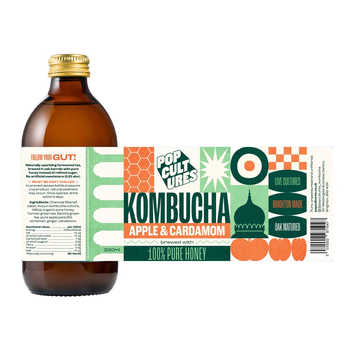 APPLE & CARDAMOM  Jun Kombucha