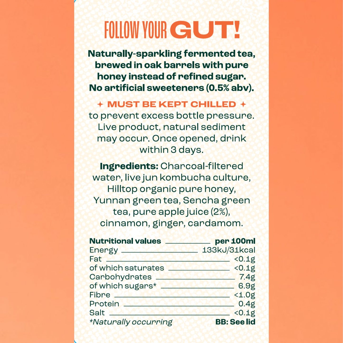 APPLE & CARDAMOM  Jun Kombucha